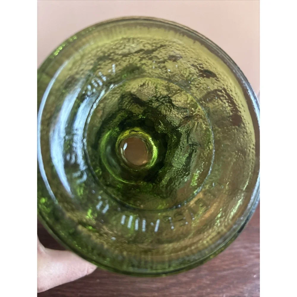 E.O. Brody Green Glass Goblet 1960's Vintage Candy Dish Planter Compote A102